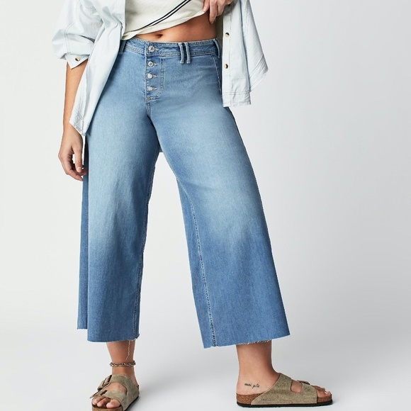 We the Free People CRVY Counter Culture Wide-Leg High Rise Jean Pant 26 27 - Picture 3 of 15